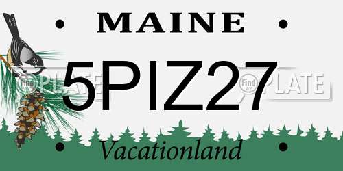 5PIZ27 Maine License Plate