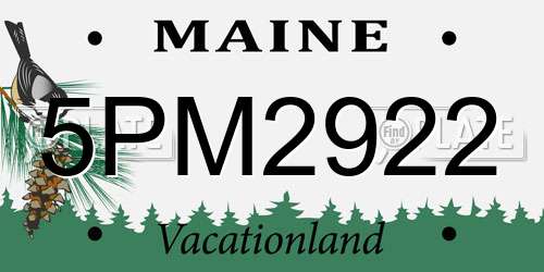 5PM2922 Maine License Plate