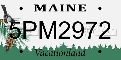 5PM2972 Maine License Plate