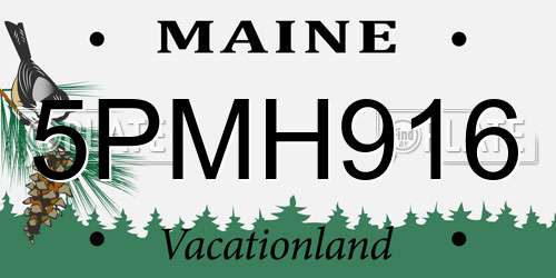 5PMH916 Maine License Plate