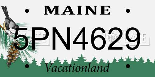 5PN4629 Maine License Plate