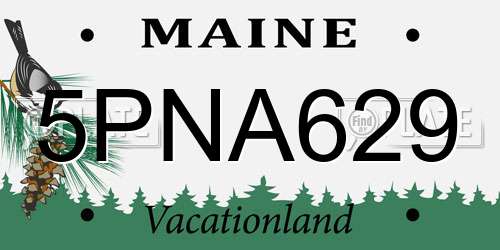 5PNA629 Maine License Plate