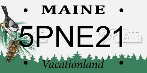 5PNE21 Maine License Plate