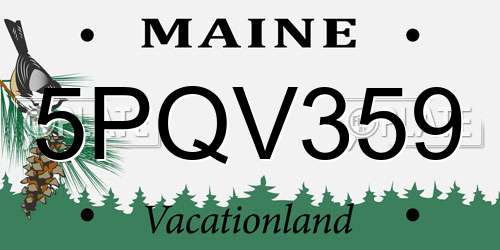 5PQV359 Maine License Plate