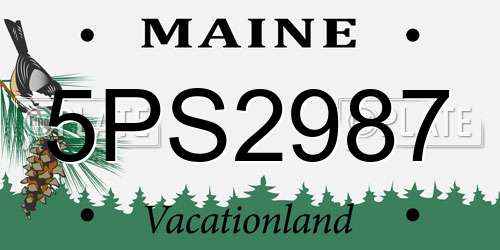 5PS2987 Maine License Plate