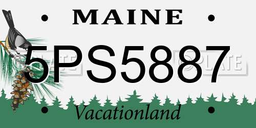 5PS5887 Maine License Plate