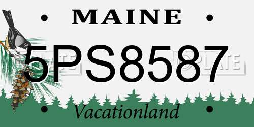 5PS8587 Maine License Plate