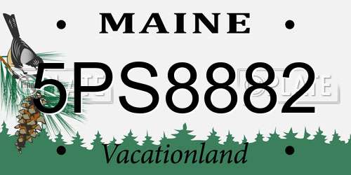 5PS8882 Maine License Plate
