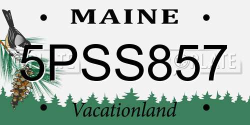 5PSS857 Maine License Plate