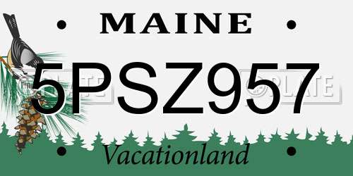 5PSZ957 Maine License Plate
