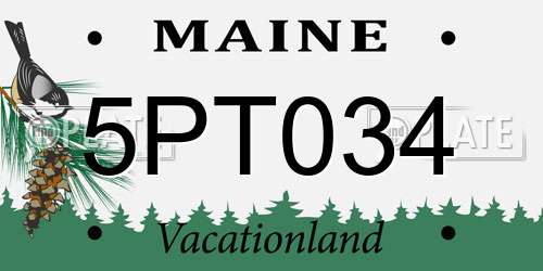 5PT034 Maine License Plate
