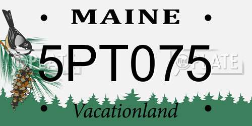 5PT075 Maine License Plate