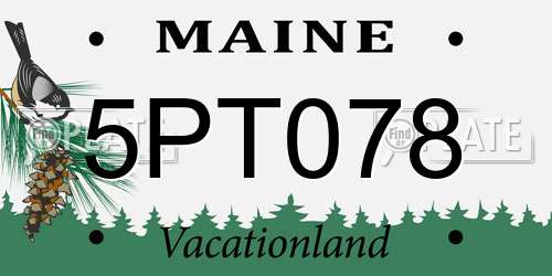 5PT078 Maine License Plate