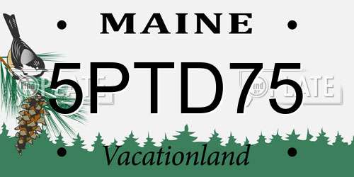 5PTD75 Maine License Plate