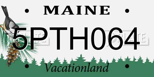 5PTH064 Maine License Plate