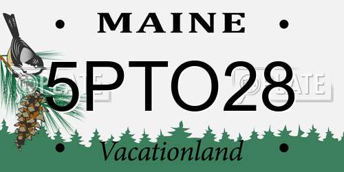 5PTO28 Maine License Plate