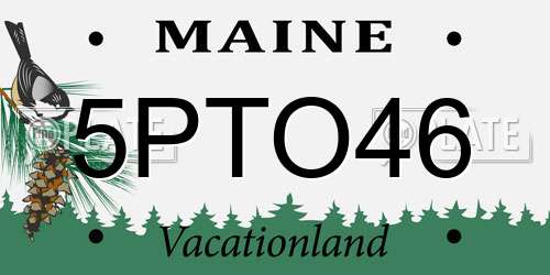 5PTO46 Maine License Plate