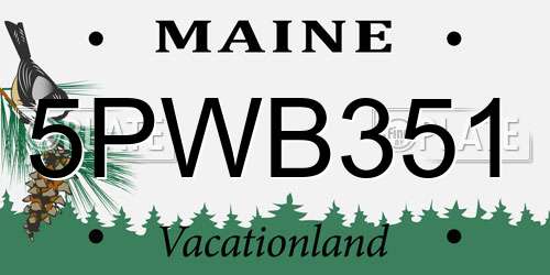 5PWB351 Maine License Plate