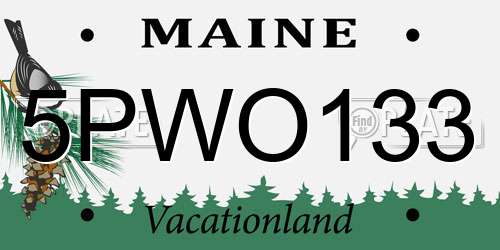 5PWO133 Maine License Plate