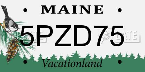 5PZD75 Maine License Plate