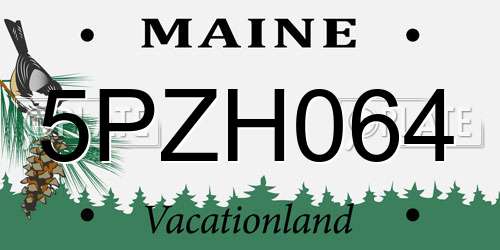 5PZH064 Maine License Plate