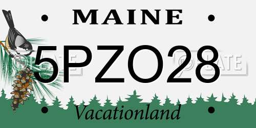 5PZO28 Maine License Plate