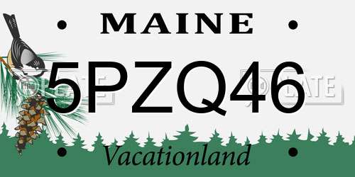 5PZQ46 Maine License Plate