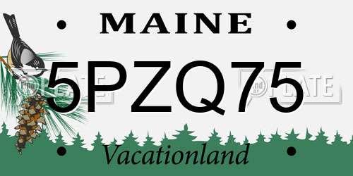 5PZQ75 Maine License Plate