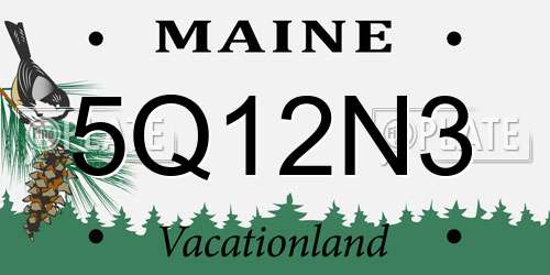 5Q12N3 Maine License Plate