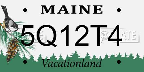 5Q12T4 Maine License Plate
