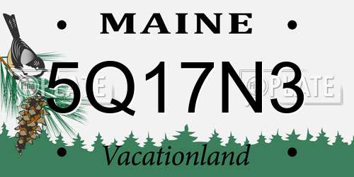 5Q17N3 Maine License Plate