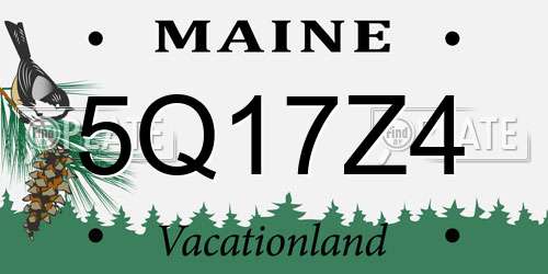 5Q17Z4 Maine License Plate