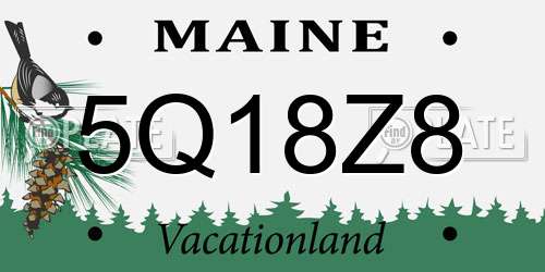 5Q18Z8 Maine License Plate