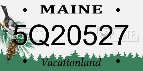 5Q20527 Maine License Plate