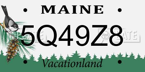 5Q49Z8 Maine License Plate