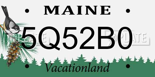 5Q52B0 Maine License Plate