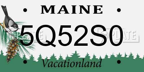 5Q52S0 Maine License Plate