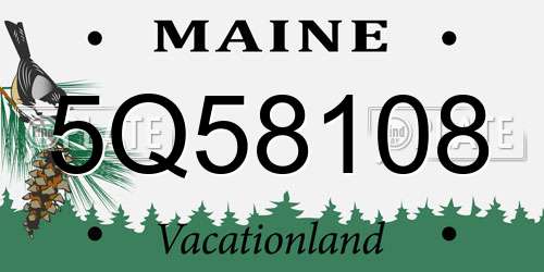 5Q58108 Maine License Plate