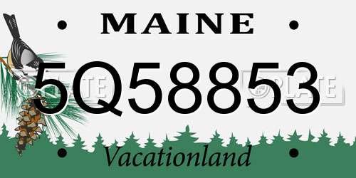 5Q58853 Maine License Plate