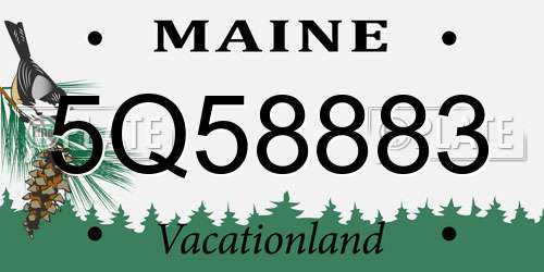 5Q58883 Maine License Plate