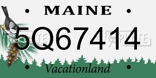 5Q67414 Maine License Plate