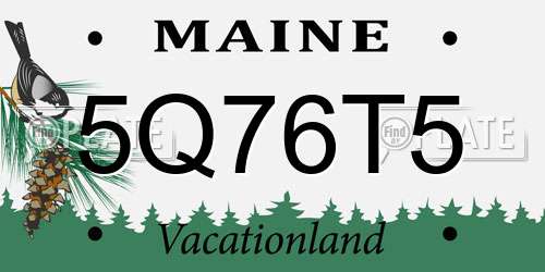 5Q76T5 Maine License Plate