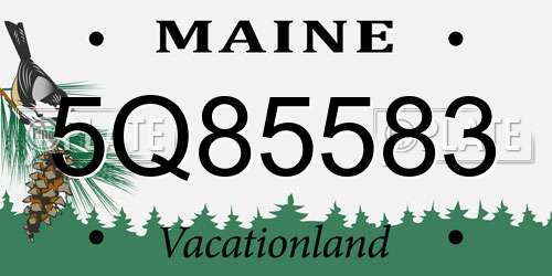 5Q85583 Maine License Plate