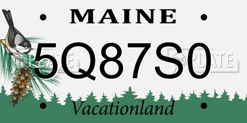 5Q87S0 Maine License Plate