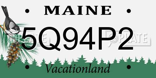 5Q94P2 Maine License Plate