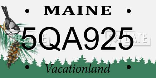 5QA925 Maine License Plate