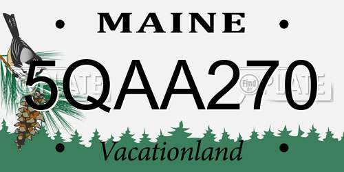 5QAA270 Maine License Plate