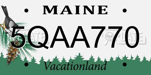 5QAA770 Maine License Plate