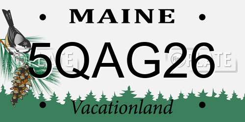 5QAG26 Maine License Plate