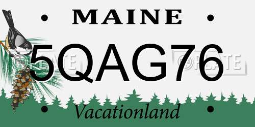 5QAG76 Maine License Plate
